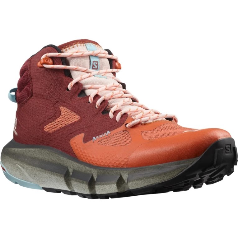 Red / Orange Salomon Predict Hike Mid GTX Women's Hiking Boots | PH 90164Y